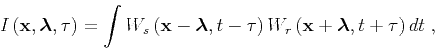 \begin{displaymath}
{I}_{} \left ({\mathbf x}, {\boldsymbol{\lambda}} , \tau \r...
...ft ({\mathbf x}+ {\boldsymbol{\lambda}} ,t+\tau \right)dt \;,
\end{displaymath}