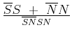 $\displaystyle { \overline{S}S}  +  { \overline{N}N}
\over
{ \overline{SN} SN}$