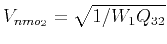 $ V_{nmo_2} = \sqrt{1/W_1Q_{32}}$