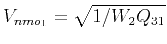 $ V_{nmo_1} = \sqrt{1/W_2Q_{31}}$