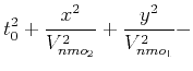 $\displaystyle t^2_0 +\frac{x^2}{V^2_{nmo_2}} + \frac{y^2}{V^2_{nmo_1}} -$