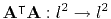 $ \mathbf{A}^\intercal\mathbf{A}: l^2 \to l^2$