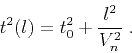 \begin{displaymath}
t^2(l) = t_0^2 + {l^2 \over V_n^2}\;.
\end{displaymath}
