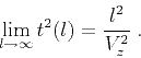 \begin{displaymath}
\lim_{l \rightarrow \infty} t^2(l) = {l^2 \over V_z^2}\;.
\end{displaymath}