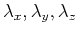 $\lambda_x,\lambda_y,\lambda_z$