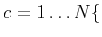 $ c=1 \dots N\{$