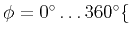 $ \phi=0^\circ \dots 360^\circ\{$