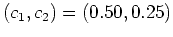 $(c_1,c_2)=(0.50,0.25)$