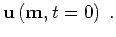 $\displaystyle { \bf u}\left({ \bf m},t=0 \right) \;.$