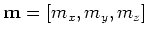 ${ \bf m}= \left[ m_x,m_y,m_z \right]$