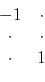 \begin{displaymath}\begin{array}{cc} -1 &\cdot \ \cdot &\cdot \ \cdot &1 \end{array}\end{displaymath}
