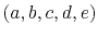 $ (a,b,c,d,e)$