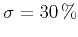 $\sigma=30\,\%$