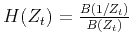 $H(Z_t)=\frac{B(1/Z_t)}{B(Z_t)}$