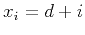 $x_i=d+i$