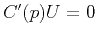 $C'(p)U=0$