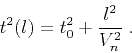 \begin{displaymath}
t^2(l) = t_0^2 + {l^2 \over V_n^2}\;.
\end{displaymath}