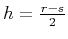 $h = {{r - s} \over 2}$