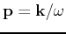 $ {\bf p}={\bf k}/\omega $