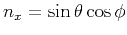 $n_{x} = \sin\theta \cos\phi$
