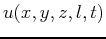$u(x,y,z,l,t)$