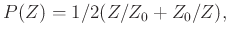 $\displaystyle P(Z)=1/2(Z/Z_0+Z_0/Z),$