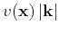 $ v(\mathbf{x})\,\vert\mathbf{k}\vert$