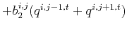 $\displaystyle +b_2^{i,j}(q^{i,j-1,t}+q^{i,j+1,t})$