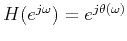 $H(e^{j\omega})=e^{j\theta(\omega)}$
