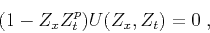 \begin{displaymath}
(1-Z_xZ_t^p)U(Z_x,Z_t)=0\;,
\end{displaymath}