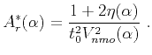 $\displaystyle A^*_r(\alpha) = \frac{1+2\eta(\alpha)}{t_0^2V^2_{nmo}(\alpha)}~.$