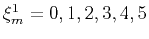 $\xi_m^1={0,1,2,3,4,5}$