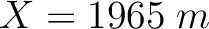 $X=1965\;m$