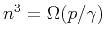 $ n^3=\Omega(p/\gamma)$