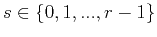 $ s \in \{0,1,...,r-1\}$