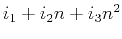 $ i_1 + i_2 n + i_3 n^2$