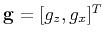 $\mathbf{g} = [g_z,g_x]^T$