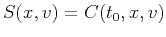 $S(x,v)=C(t_0,x,v)$