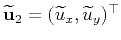 $ \widetilde{\mathbf{u}}_2=(\widetilde{u}_x,\widetilde{u}_y)^{\top}$