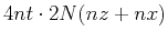$ 4 nt\cdot2N(nz+nx) $