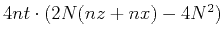 $ 4 nt\cdot(2N(nz+nx)-4N^2) $