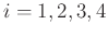 $i=1,2,3,4$