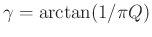 $\gamma=\mathrm{arctan}(1/\pi Q)$