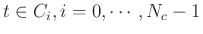 $t \in C_i, i=0, \cdots , N_c-1$