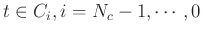 $t \in C_i, i=N_c-1, \cdots , 0$